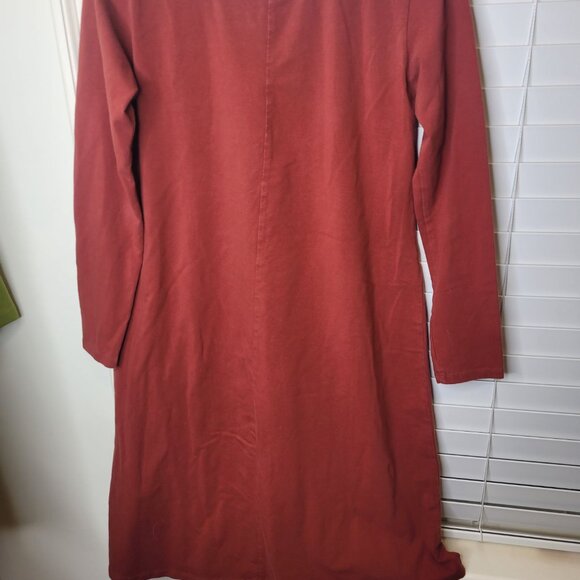 The Territory Ahead Womens Red LS Dress S Cotton Blend Terracotta Academia - Picture 4 of 6